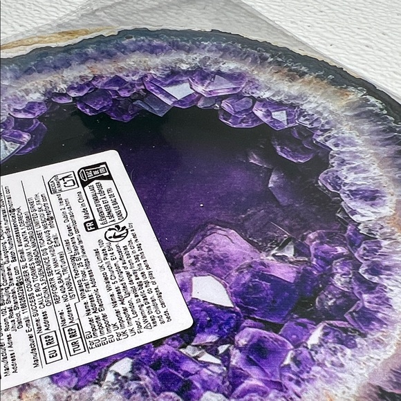 Metal Flat Amathist Picture Amathist Crystal TRee w/2 Natural Stones - Picture 2 of 4